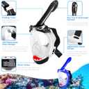 Full Face Snorkel Mask for Kids with 180 Panoramic View, Snorkeling Set Featuring Anti-Leak and Anti-Fog Foldable Dry Top Design for Safe Underwater Adventures Snorkeling Gear for Kids