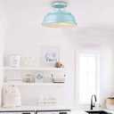 zeyu Modern Semi Flush Ceiling Light - 2-Light Ceiling Light Fixture for Living Room Bedroom Kitchen Hallway, Blue Finish, ZY29-F SF