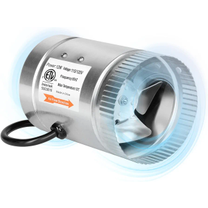 iPower 4 Inch Inline Booster Duct Fan 100 CFM HVAC Exhaust Ventilation Blower with Low Noise for Grow Tent, Basements, Bathrooms, Kitchens and Attics