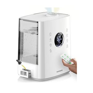 Homvana Humidifiers for Bedroom Large Room, 6.5L Top-Fill Warm & Cool 360° Rotatable Mist Ultrasonic Humidifier for Plants Baby Kids, Vaporizer (Distilled Sterilization) Essential Oil, Auto Sleep Mode