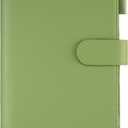 Genuine Leather Cover for A5 Notebooks, Fits Hobonichi Cousin, Midori MD Planners, Leuchtturm1917 and Stalogy with Pen Loop, Card Slots, Side Pockets, Back Pocket and Bookmarks (Green)