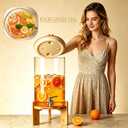 Beverage Dispenser, 2.1Gallon Glass Drink Dispenser with Stand, Stainless Steel Spigot, Ideal for Parties, Bars, Restaurants (8L/2.1 Gallon)