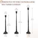 Iron Black Candlestick Holders, Set of 3 Candle Stick Holders,Fits 3/4 inch Thick Candle&Led Candles, Vintage Modern Decorative Centerpiece for Dining Table Centerpiece, Wedding, Party Decor