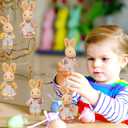 Skylety 12 Pcs Mini Easter Bunny Stuffed Animal Bulk Adopt a Bunny Party Favor Small Couple Rabbit Plushie Burlap Floral Decor Cute Soft Rabbit Plush for Easter Basket Party Favor, 4 Inch(Vivid Style)
