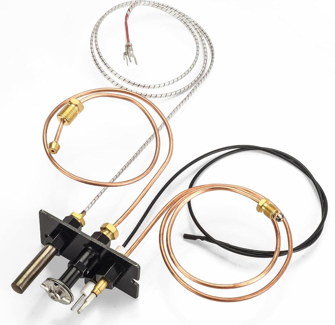 BlueStars 10002264 Natural Gas 3 Way Pilot Assembly Kits - Compatible with HHT Majestic Monessen Temco Vermont Castings Fireplaces - SRV10002264 LP NG 3 Way Pilot with Thermocouple