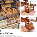 Yardwe Miniature Wooden Basket Dollhouse Accessories Hollow Wire Frame Storage Model 1.25 Inch for Dollhouse D Cor and Display