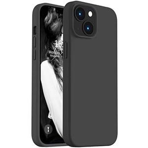 Vooii Compatible with iPhone 14 Case,[Silky Touch Premium Liquid Silicone] [Soft Anti-Scratch Microfiber Lining], Ultra Slim Shockproof Protective Case for iPhone 14 - Black