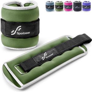 Sportneer Ankle Weights Wrist Weights Pair of 1/2/4/6/10 LBS for Men Women Kids Strength Training Wrist and Ankle Weights Set with Reflective Strips for Dancing Running Walking Fitness Workout Gym