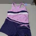 PROALLO Little Girls' Summer Swimwear Two Piece Boyshort Tankini Kids Swimsuit, 3XL, Purple 