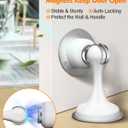 Door Stoppers, Magnetic Door Stop, Stainless Steel, 2 Pack Magnetic Door Catch, 3M Double-Sided Adhesive Tape, No Drilling, Screws for Stronger Mount, Hold Your Door Open, for Wide Doors (White)