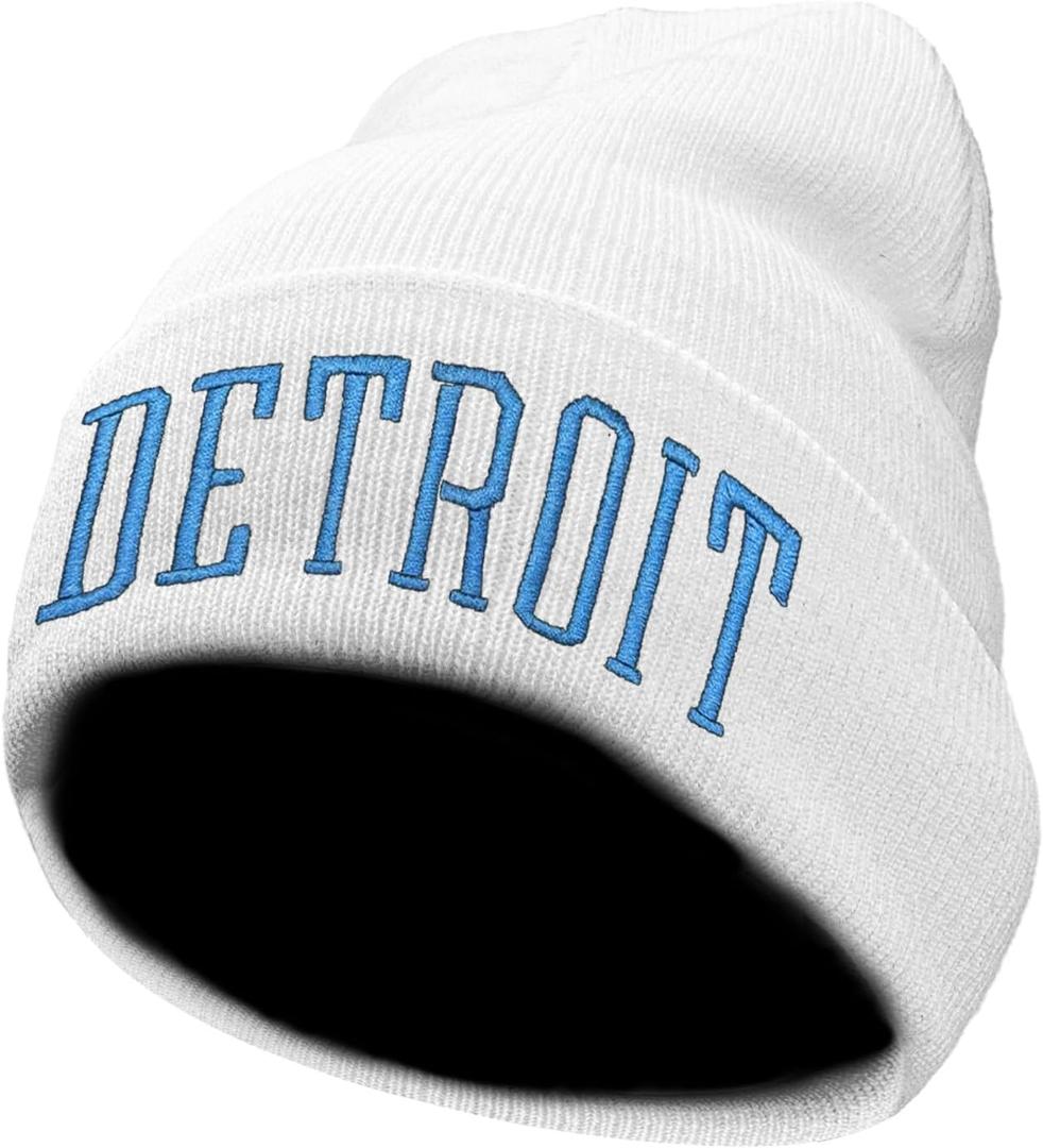 Winter Hat Cities Beanie for Men and Women Knit Cuffed Cap Perfect for Gifts (White)