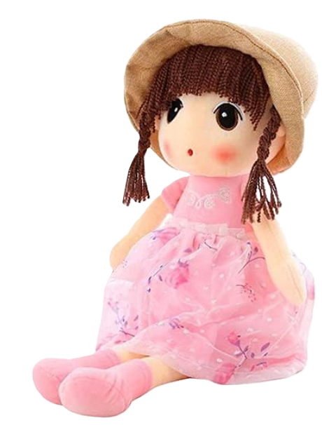 Ikasus Sweetheart Rag Doll with Hat & Skirt - Plush Soft Baby Girl Doll - Xmas/Birthday Gift