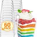 NEEBAKE 60 Sets 5oz Mini Dessert Cups with Spoons - Parfait Cups, Clear Plastic Dessert Cups, Small Tumbler for Puddings, Mousse, Appetizers