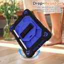 Case for iPad 9th/8th/7th Generation Case 10.2" InchShockproof Hard Cas Cover Compatible with iPad 9th/8th/7th Gen,360 Rotating Stand, Hand Strap, Shoulder Strap, Pencil Holder(Black+Blue)