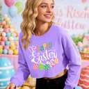 PECHAR Easter Shirts for Women: He is Risen Shirt Bunny Jesus Graphic T-Shirts Christian Long Sleeve Crop Tops