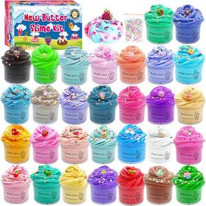 30 Pack Butter Slime Kit, Scented Slime Supplies Kit for Girls and Boys, Stress Relief Toy for Kids Education, Party Favor, Gift and Birthday