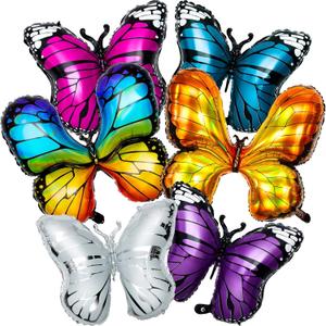 Sumind Butterfly Balloons Butterfly Birthday Decorations Fairy Balloons Foil Balloons for Girl Party Birthday Baby Shower Wedding, 6 Colors