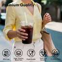 AOZITA 100 Pack - 12 oz Clear Plastic Cups with Lids and Straws, Food Safe Disposable Iced Coffee Cups for Cold Beverages, Smoothies, Iced Coffee, Leak-Proof, BPA-Free