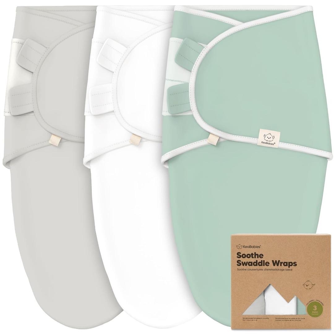 3-Pack Organic Baby Swaddle Sleep Sacks - Swaddles for Newborns, Infant 0-3 Months, Baby Girls, Boys, Soft & Snug Newborn Sleep Sack, Nursery Swaddling Blankets (Sage) (One Size)