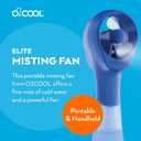 O2COOL Elite Battery Powered Handheld Water Misting Fan (Blue)