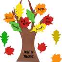 4E's Novelty Thankful Tree Craft Kit 12-Pack, Foam, Self-Adhesive - 11 Tree of Thanks, Thanksgiving Tree Craft, Ideal for Fall Crafts for Kids 4-8, Perfect Gratitude Tree Kit with Leaves to Write On