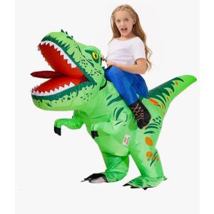 MT MENGTONG Inflatable Dinosaur Costume Kids Riding T Rex Blow up Halloween Costume Funny Party for Boys/Girls