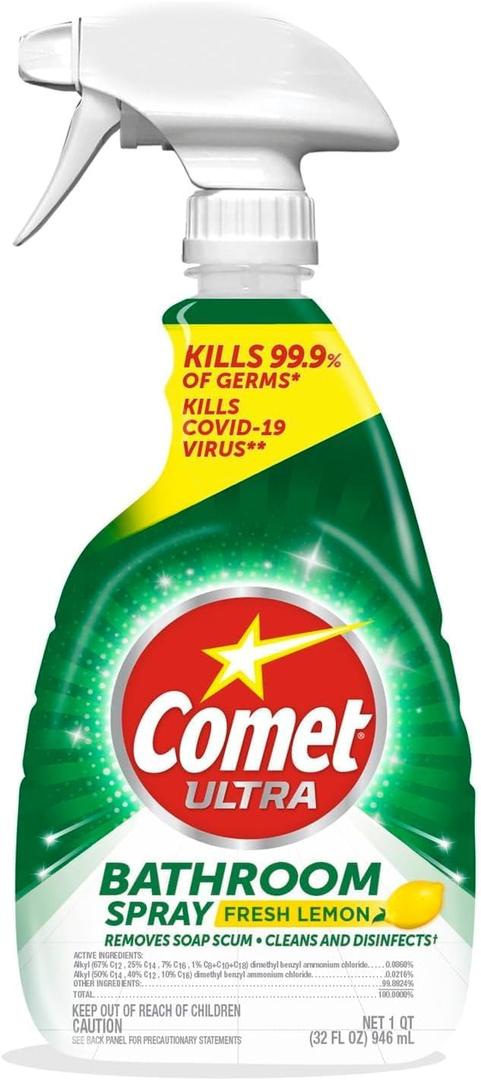 Comet's Ultra Bathroom Spray Fresh Lemon Scent 32oz Bottle (1 Pack)