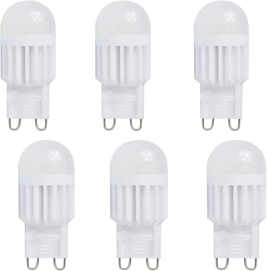 Lxcom Lighting G9 LED Bulb 3W Dimmable Chandelier Light Bulbs 30W Halogen Bulb Equivalent Warm White 3000K G9 Bi Pin Base Bulbs 300LM for Pendant Wall Sconce Home Lighting,AC110V,6 Pack