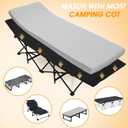 CYMULA Camping Cot Mattress 2in Memory Foam Sleeping Pad,Soft Warm Non-Slip Camping Mattress Topper with Retaining for Adults,Portable Roll up Pad for Travel (only Mattress）
