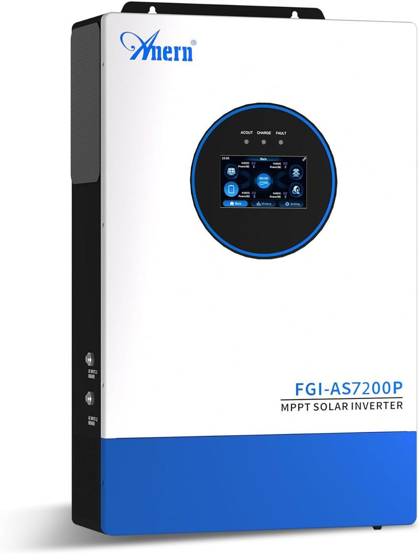 7200W Hybrid Solar Inverter 48V to 120V/240V Split Phase All in One