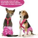 CuteBone Dog Diapers Female 3 Pack Reusable Doggy Diapers with One Suspender for Small Medium Large Dog Period BDD05S (S)