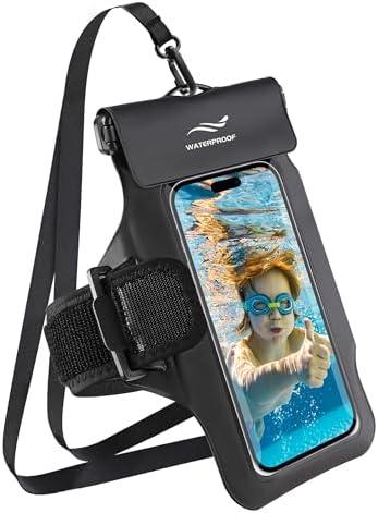 Waterproof Phone Pouch, Floating Waterproof Phone Case for iPhone 15 14 13 12 Pro Max XS Samsung up to 7.0", Waterproof Cell Phone Dry Bag with Arm Band for Beach Surfing Kayaking Travel