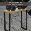 ALLCOS 36 Inch Metal Bar Table Legs, Heavy Duty Dining Table Leg Desk Legs with Adjustment Feet, Black, Set of 2
