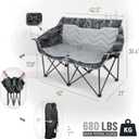 Padded Double Camping Chair Oversized 2 Person Camp Chair,Black Camouflage, Loveseat XL