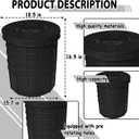 Perforated Sump Basin with Cover, Perforated Sump Pump Bucket with Drilled Holes for Crawl Spaces, Yards, Patios, Driveways and basements (18.5 x 16.9 x 15.7 Inch)