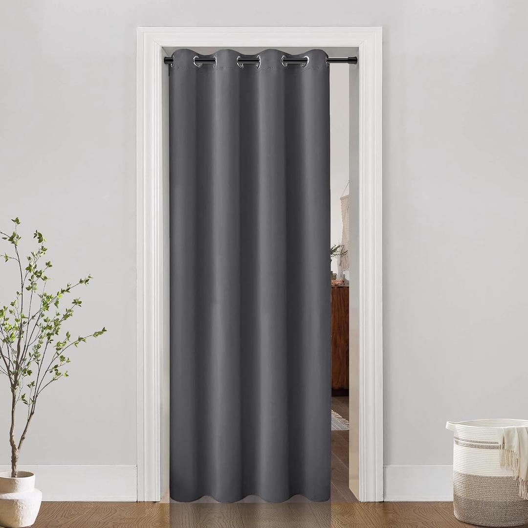 PANELSBURG 80 Inch Curtains for Sliding Glass Door,52 in Wide x 80 in Long Blackout Sliding Door Blinds for Doorway Closet Pantry Cabinet Bedroom, 2 Panel