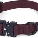 Heavy Duty Dog Collars for Medium and Large Dogs - Adjustable, Chew Proof Nylon Collar with Metal Quick Release Buckle and D-Ring for Dog Tags (Burgundy, XL)