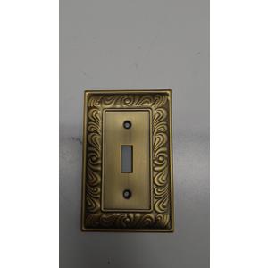 TREEWELL Duplex Outlet Cover Plate, Paisley Pattern Satin Nickel Metal Wall Plates for Electrical Outlets, 1 Gang Receptacle Cover, Pearls Decorative Switch Plates and Outlet Covers