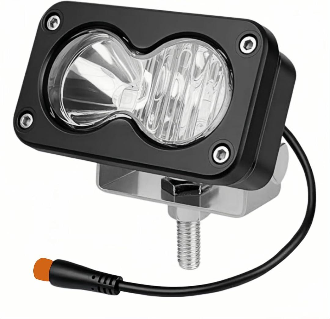 Plug-and-Play LED Headlight Kit Compatible with Q20 Ebike Waterproof, 20W, 3-Pin Connector Universal 12V-60V for Electric Bikes, Motorcycles, ATVs