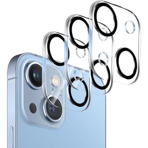Dengduoduo 3 Pack Tempered Glass Camera Lens Protector for iPhone 14 6.1" & iPhone 14 Plus 6.7", Ultra HD, 9H Hardness, Anti-Scratch, Case Friendly, Easy to Install [No Affect on Night Shots] (Clear)