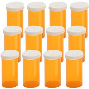 Empty Plastic Pill Bottles with Easy Open Snap Caps (Not Child Resistant), Prescription Medication Vials, Clear Containers, Pill Cases Dispenser Organizers (13 Dram, 7pcs)