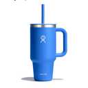 Hydro Flask Travel Tumbler with Handle, Lid and Straw - Insulated Stainless Steel in 32 Oz Blue