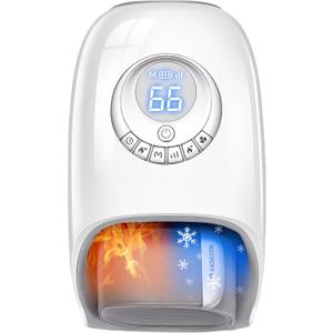 Hand Massager with Heat and Compression for Arthritis and Carpal Tunnel Relief, Heated Wrist Massage for Circulation, Relax for Office Home, Gifts for Dad Mom Women Men (White)