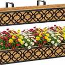 Y&M Deck Railing Planter Boxes 30 Inch 2 Pack, Adjustable Balcony Planter for Outdoor Plants, Metal Railing Planter Box for Deck, Fence and Porch, Window Boxes Outdoor, Sturdy Hanging Planter