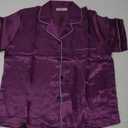 Women Silk Satin Pajamas Set Short Sleeve Button-down Sleepwear Loungewear Charm XL