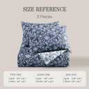 BLOOMHAVEN Quilt Set Queen Size, Oxford Blue Floral Quilt Sets, Reversible Bedspread Lightweight and Breathable for All Seasons, Soft Quilted Bedspread with 2 Pillow Shams