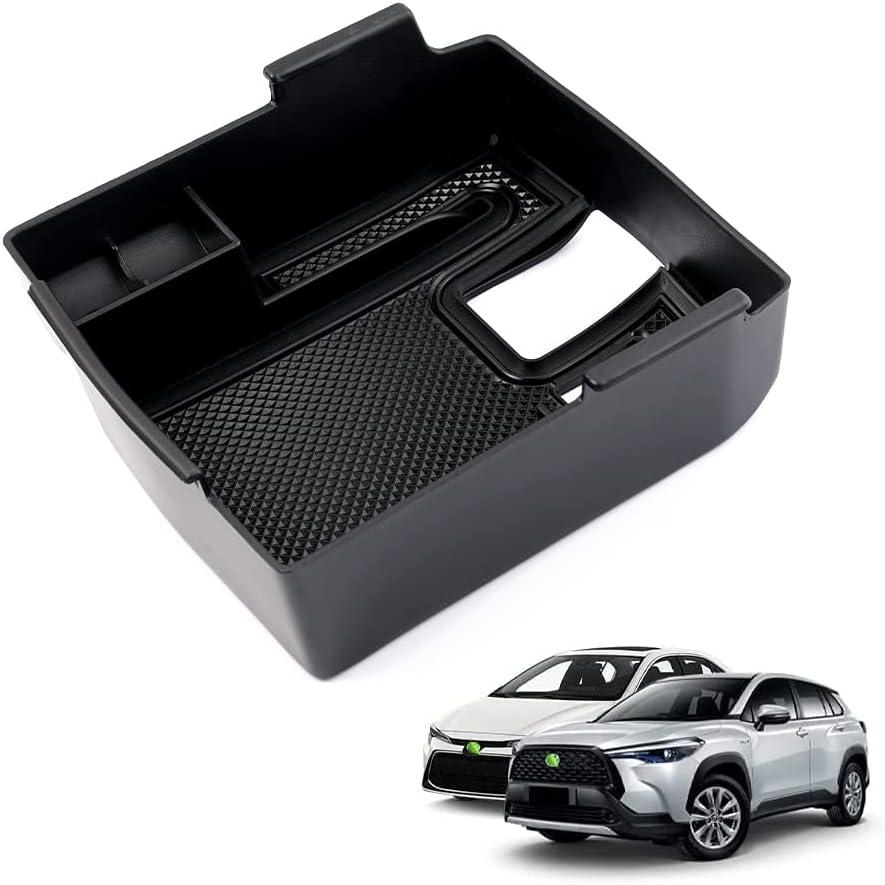 Autorder Center Console Organizer for 2019-2025 Toyota Corolla/ 2022 2023 2024 2025 Corolla Cross Accessories Armrest Storage Box Secondary Insert Tray with Anti-Slip Mat