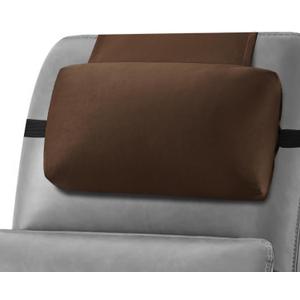 Head Recliner Pillow Adjustable Shredded Memory Foam Headrest Pillows for Recliner Chairs,Non-Slip Velvet Cushion for Pain Relief Neck Support Pillow for Travel Home Sofa Armchair with Zipper Cover (Chocolate)