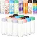 Hoolerry 16 Pcs Empty Plastic Sensory Bottles with Lids Reusable Clear Plastic Sensory Water Bottles for DIY Crafts Classroom Handmade Party Decoration(Multi Colors,13.5 oz)