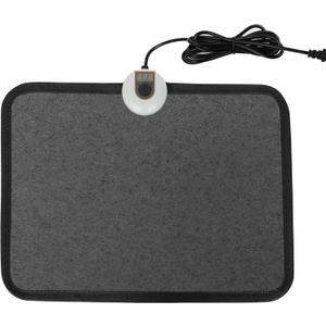 Heated Floor Mat Under Desk for Foot Warmer - 7 Temp Settings & 55w Heating Pad - Heated Feet Rest for Home Office Desk,Energy Saving Feet Warmers for Home/Work/Office - Black